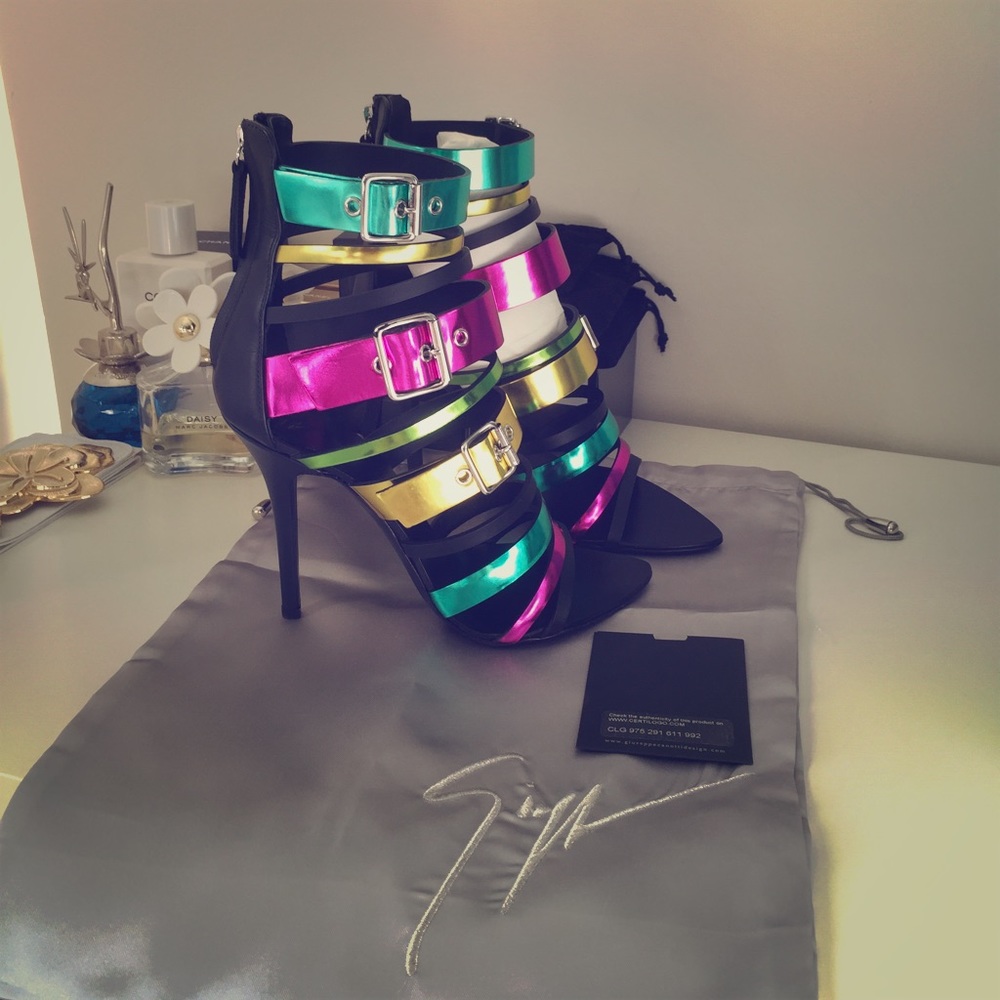 Giuseppe Zanotti Patent & Leather Strappy Heel